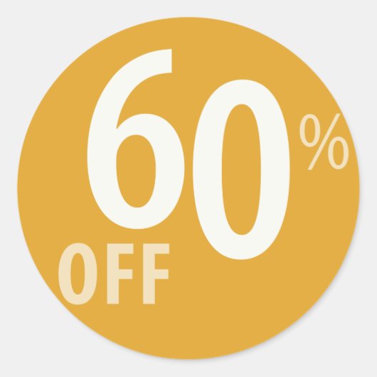 STICKER ROND SIGNE DE VENTE PUISSANT À 60 % (Devant)