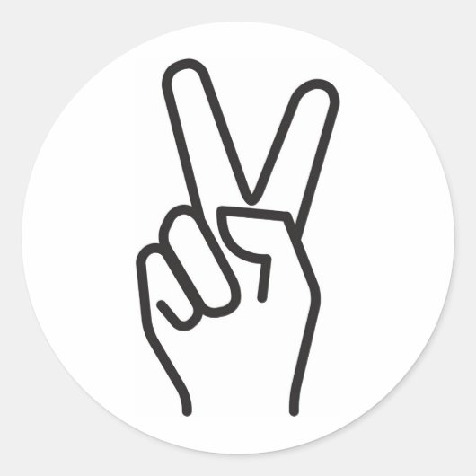 Sticker Rond signe de victoire stylisé classique (Devant)