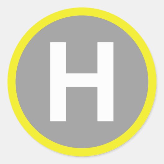 Sticker Rond Signe d'héliport (Devant)