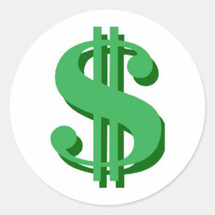 Sticker Rond $ signe dollar