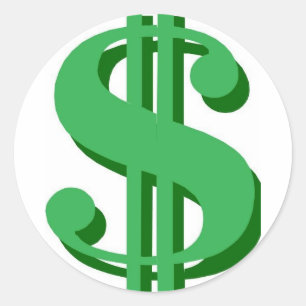 Sticker Rond $ signe dollar