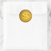 Sticker Rond signe dollar (Sac)