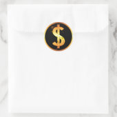 STICKER ROND SIGNE D'OR DOLLAR (Sac)