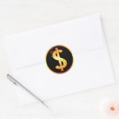 STICKER ROND SIGNE D'OR DOLLAR (Enveloppe)