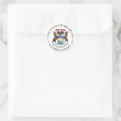 Sticker Rond signe du Michigan (Sac)