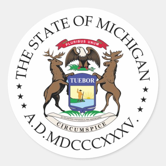 Sticker Rond signe du Michigan (Devant)