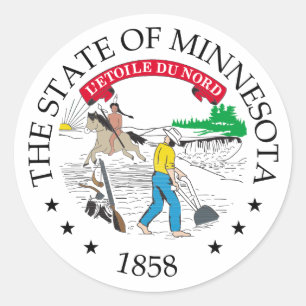 Sticker Rond Signe du Minnesota