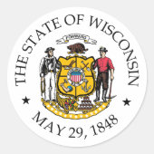 Sticker Rond signe du Wisconsin (Devant)
