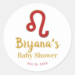 Sticker Rond Signe du zodiaque LEO juillet août Astrologie Baby