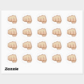 Sticker Rond Signe Emoji de main de Fisted (Feuille)
