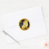 STICKER ROND SIGNE GOLD LEO ZODIAC (Enveloppe)