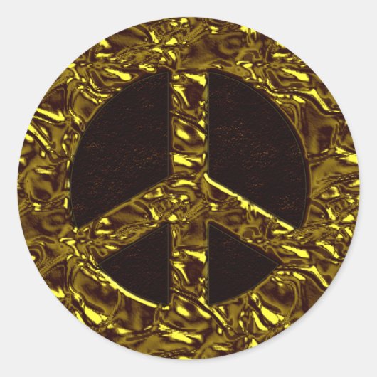 STICKER ROND SIGNE GOLD PEACE (Devant)