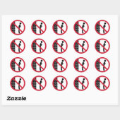 Sticker Rond Signe interdit de Peeing (Feuille)