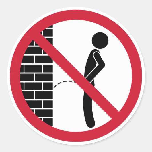 Sticker Rond Signe interdit de Peeing (Devant)