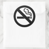 Sticker Rond Signe noir et blanc non fumeur (Sac)