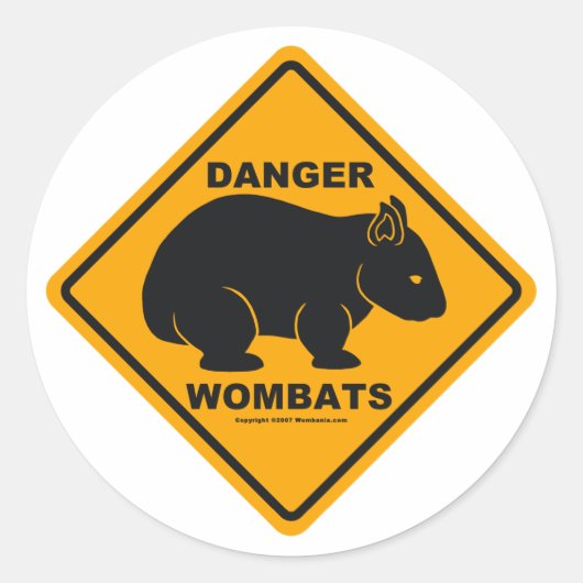 Sticker Rond SIGNE ROUTIÈRE Wombat Danger (Devant)