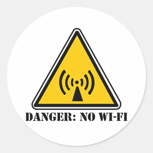 Sticker Rond Signe sans danger Wi-Fi (Devant)