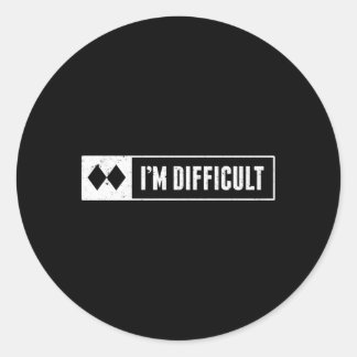Sticker Rond SIGNE Snowboard Ski Mountain Je Suis Difficile