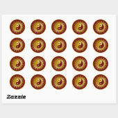 Sticker Rond Signe Sun Yi Yang Design (Feuille)