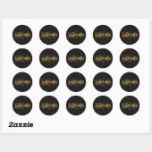 Sticker Rond Signe tourbillonnant Script Zodiaque Sagittarius G (Feuille)