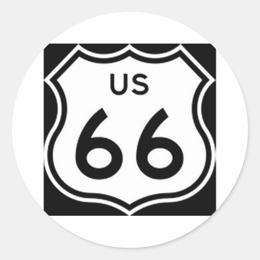 Sticker Rond SIGNE US Route 66 (Devant)