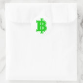 Sticker Rond SIGNE VERT BAHT ฿ devises thaïlandaises ฿ (Sac)