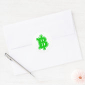 Sticker Rond SIGNE VERT BAHT ฿ devises thaïlandaises ฿ (Enveloppe)
