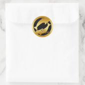 STICKER ROND SIGNE ZODIAC DE L'OR PISCES (Sac)