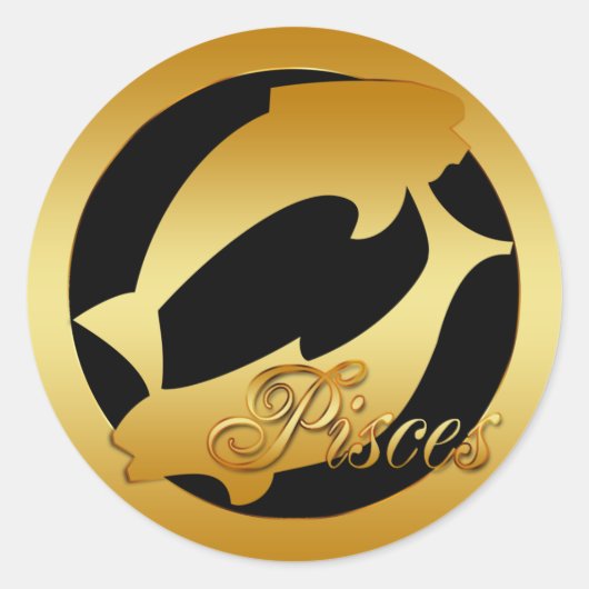 STICKER ROND SIGNE ZODIAC DE L'OR PISCES (Devant)