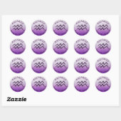 Sticker Rond SIGNE Zodiaque Aquarius Violet Horoscope Astrologi (Feuille)