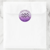 Sticker Rond SIGNE Zodiaque Aquarius Violet Horoscope Astrologi (Sac)