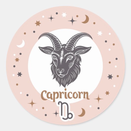 Sticker Rond SIGNE Zodiaque Capricorne (Devant)
