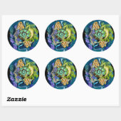 Sticker Rond SIGNE Zodiaque Pisces (Feuille)