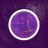 Sticker Rond SIGNE Zodiaque Pisces Constellation d'huile d'or