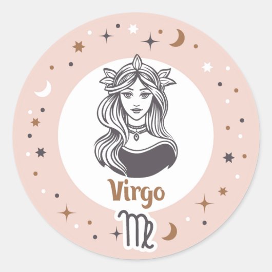 Sticker Rond SIGNE Zodiaque Virgo (Devant)