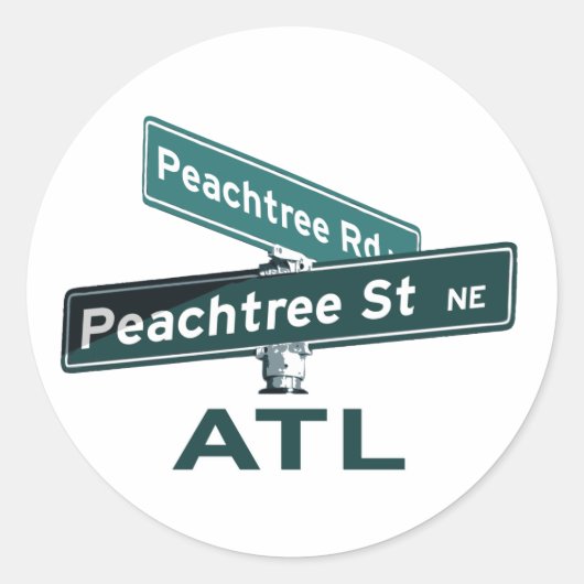 Sticker Rond Signes ATL Peachtree (Devant)