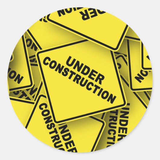 Sticker Rond Signes de construction en cours (Devant)