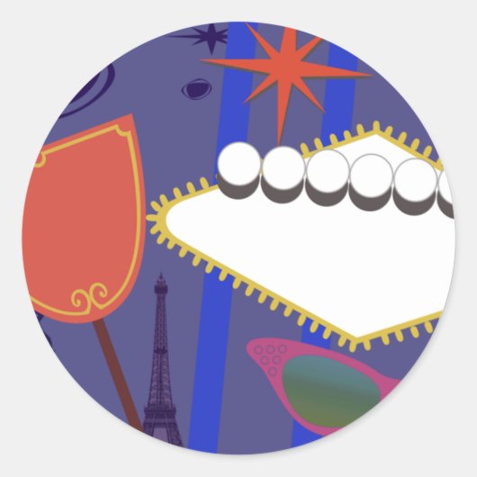 Sticker Rond Signes de Glam ! (Devant)