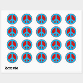 Sticker Rond Signes de paix (Feuille)