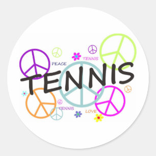 Sticker Rond Signes de paix colorés de tennis
