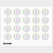 Sticker Rond Signes de paix multicolores (Feuille)