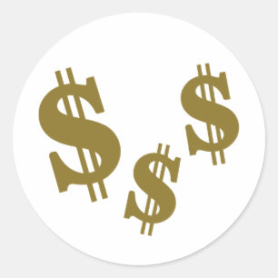 Sticker Rond Signes dollar