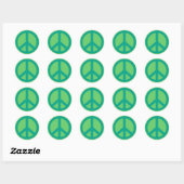 Sticker Rond Signes verts turquoises (Feuille)