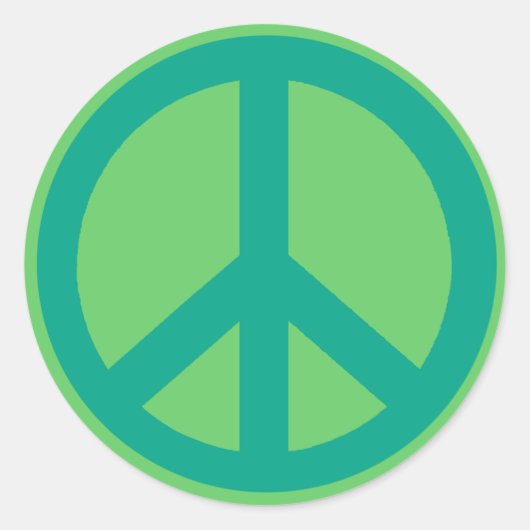 Sticker Rond Signes verts turquoises (Devant)