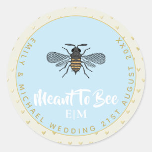 Sticker Rond Signifie Pour BEE Monogram Mariage Fête des mariée