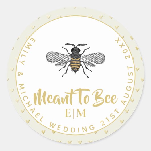 Sticker Rond Signifie Pour BEE Monogram Mariage Fête des mariée (Devant)