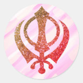 Sticker Rond Sikh Khanda "Sans peur et libre" (Devant)