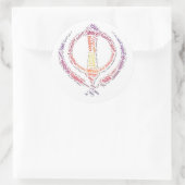 Sticker Rond Sikh khanda symbole design unique (Sac)
