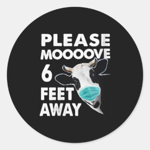Sticker Rond S'il vous plaît, déplacez 6 pieds de distance de