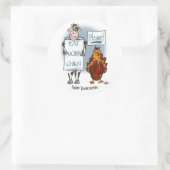 Sticker Rond S'il vous plaît Jour d'Action de grâce (Sac)